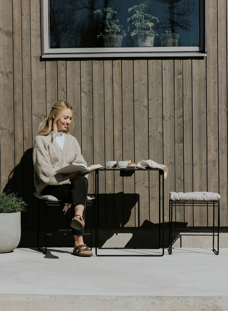 Caféset i svart stål
